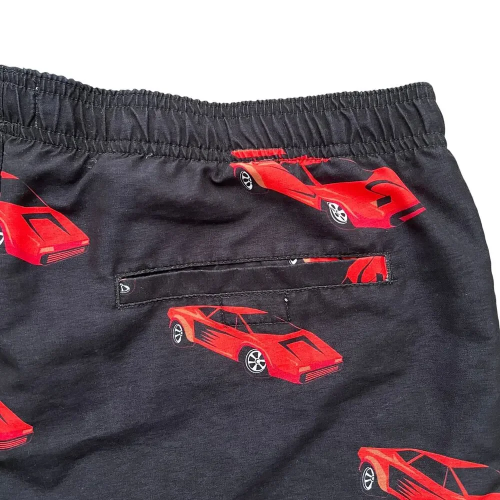 Modern Amusement Mens Sport Car Mesh Lined‎ Swim Trunks Shorts Drawstrings XL